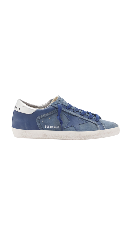 Super-Star Leather and Suede Sneakers in Blue