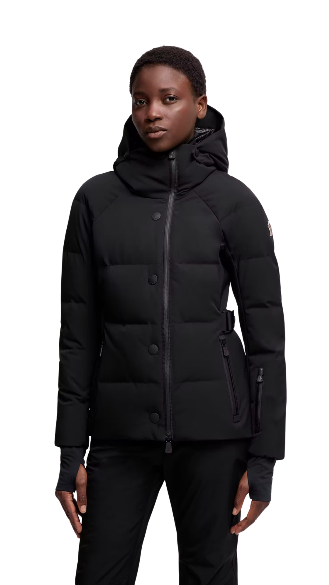 Guyane Hooded Insulated Ski Jacket in Black