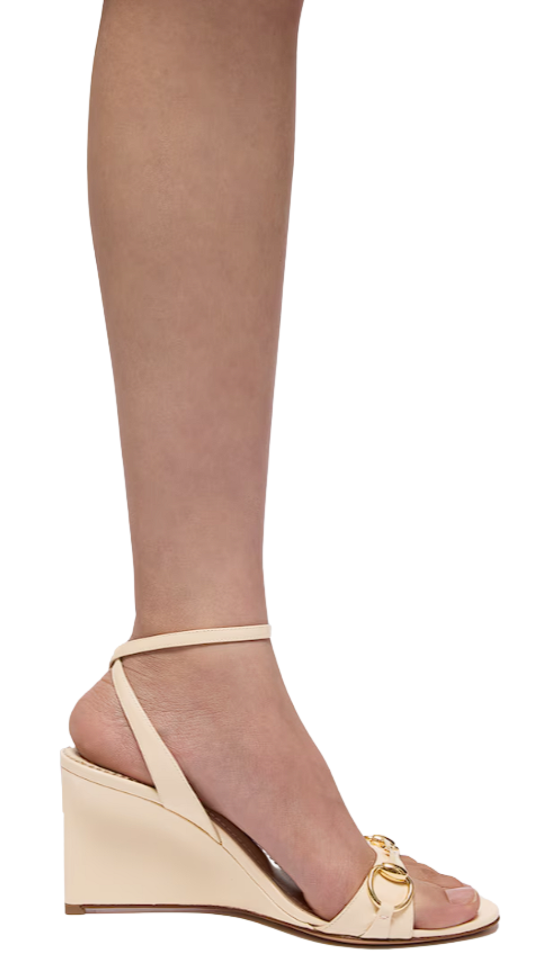 Donna Wedge Sandal Ivory Patent Leather