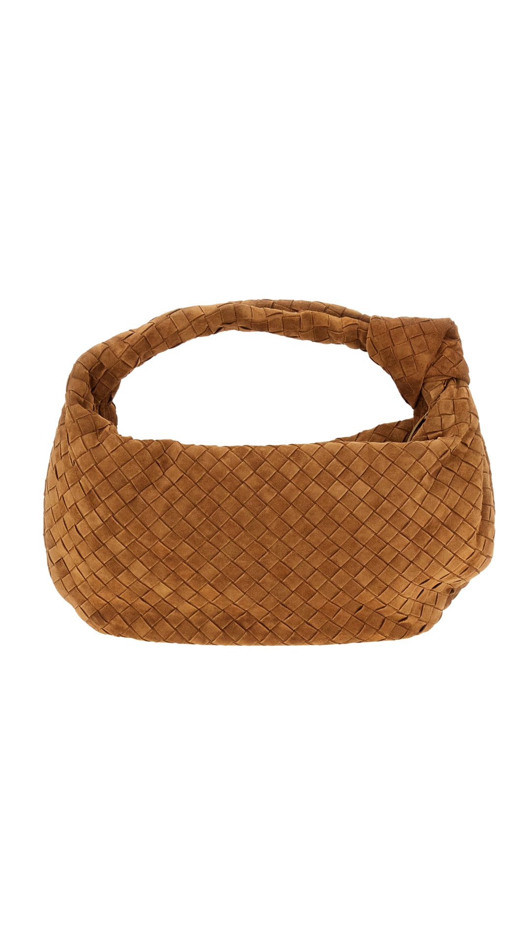 Jodie in Brown Intrecciato Suede Leather Shoulder Bag