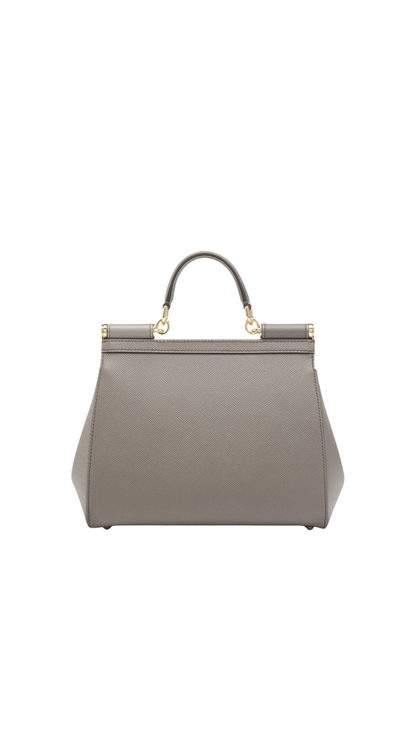 Large Sicily Handbag in Beige Dauphine Calfskin