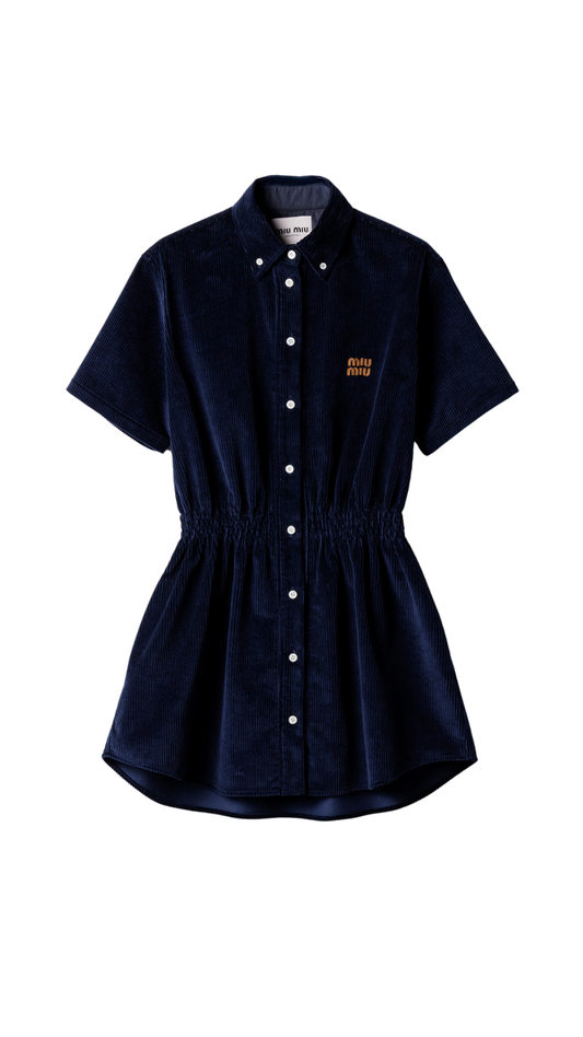 Corduroy Dress in Navy