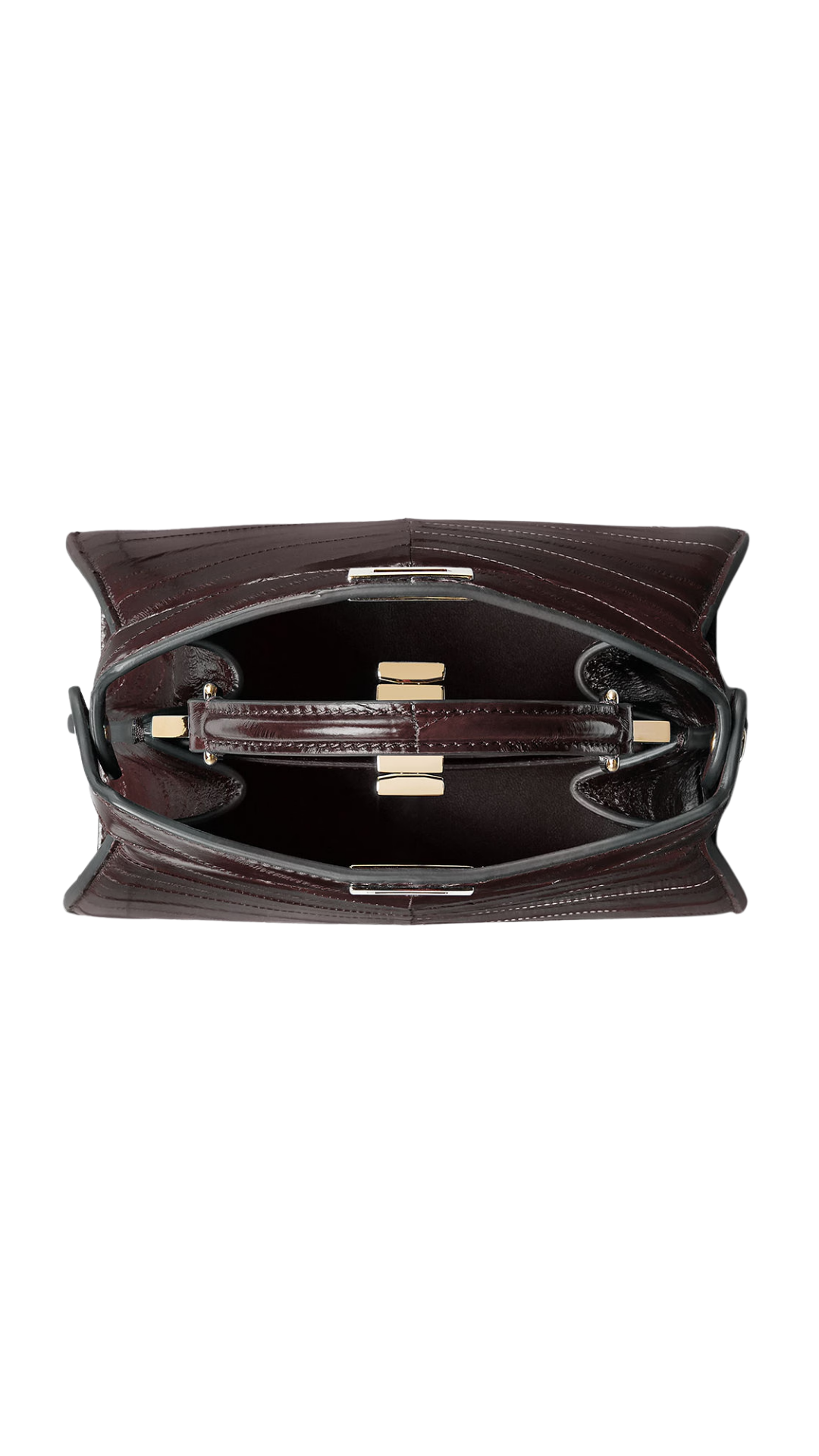 Peekaboo ISeeU Petite in Brown Inlaid Hagfish Leather Bag