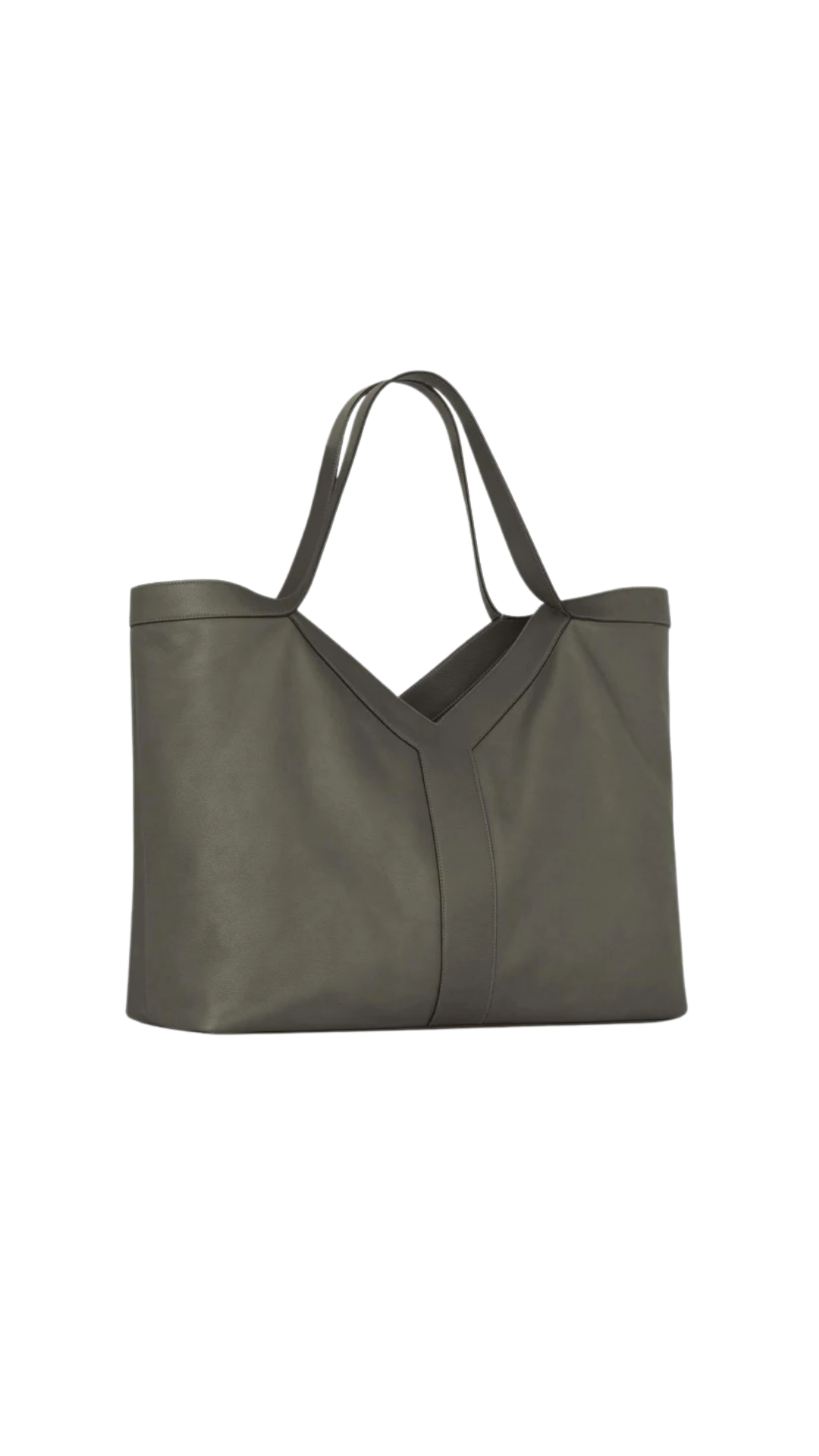 Y Large Tote in Grey Leather