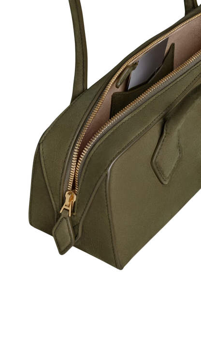 Le Teckel Medium Bag in Kaki Nubuck