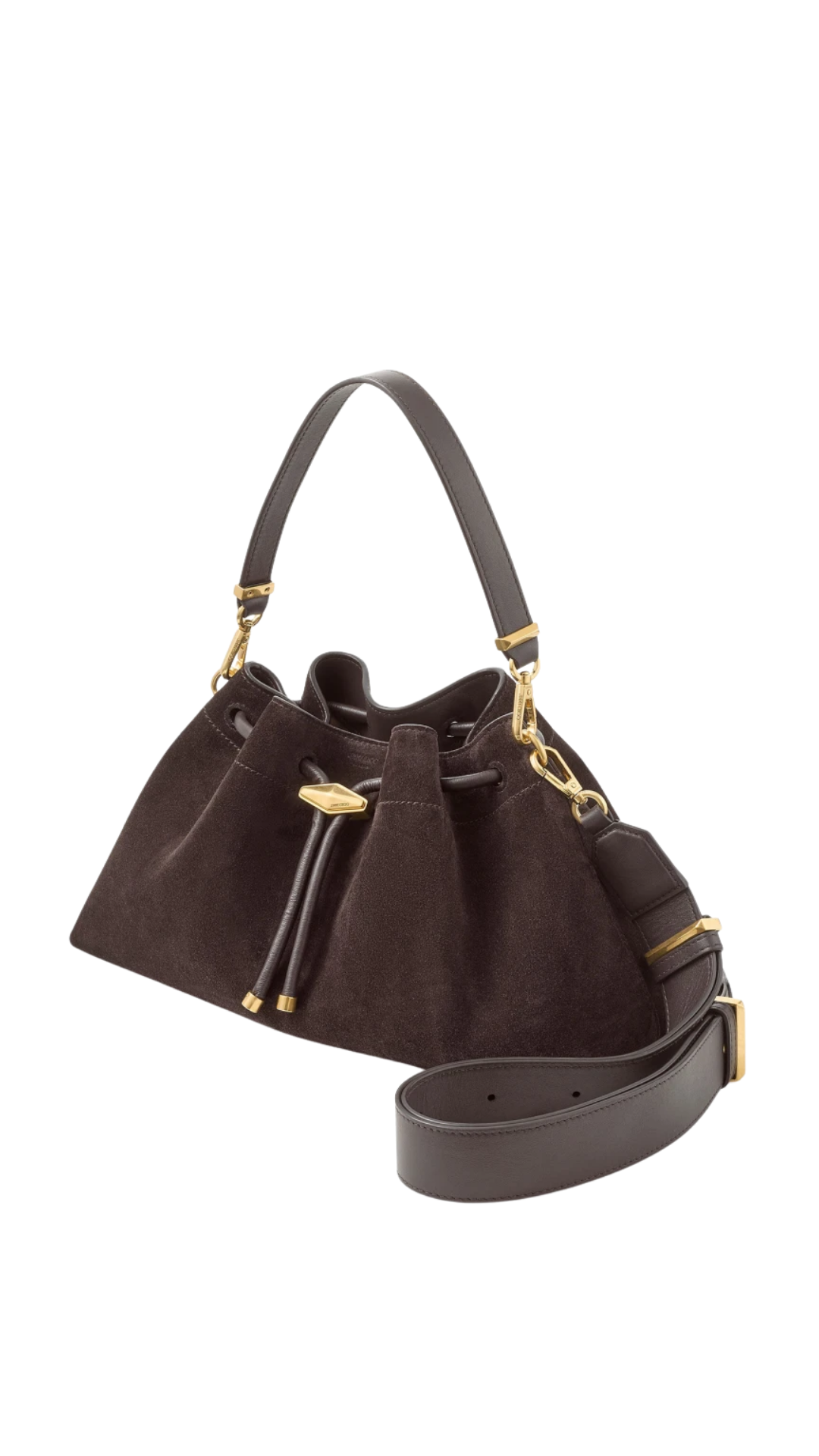 Cinch Medium in Coffee Suede Shoulder Bag