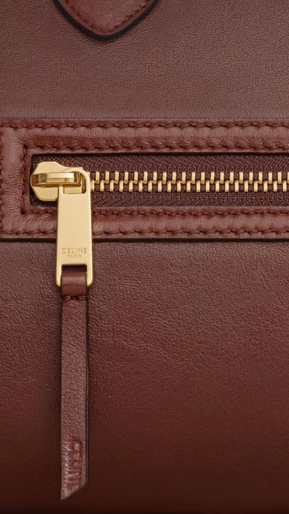 Big Luggage in Deep Brown Supple Shiny Lambskin