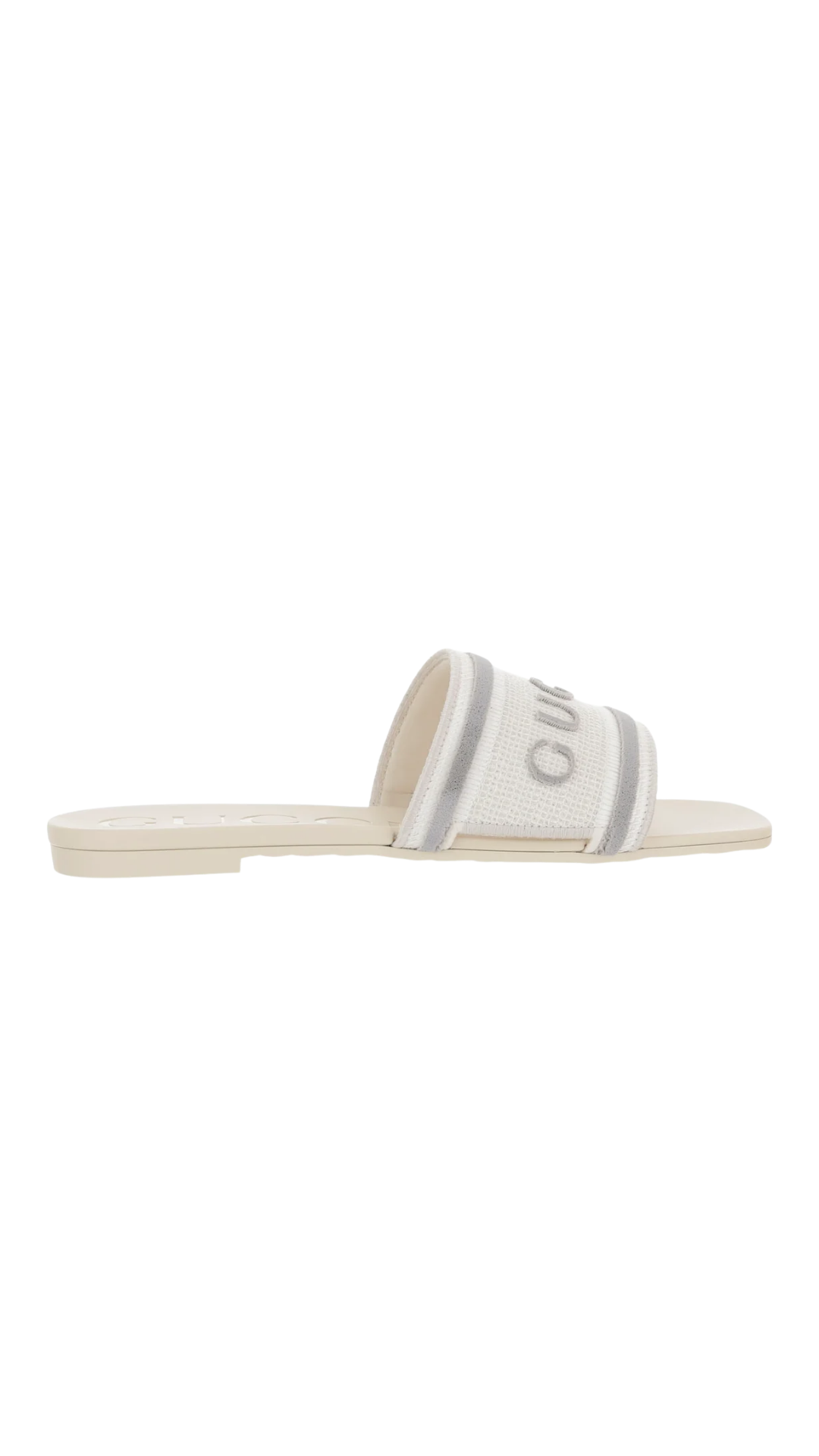 Slide Sandal in White / Grey