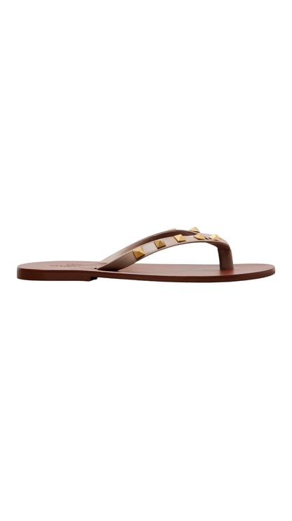 Rockstud Leather Thong Sandals