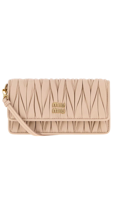 Matelassé Nappa Leather in Powder Pink