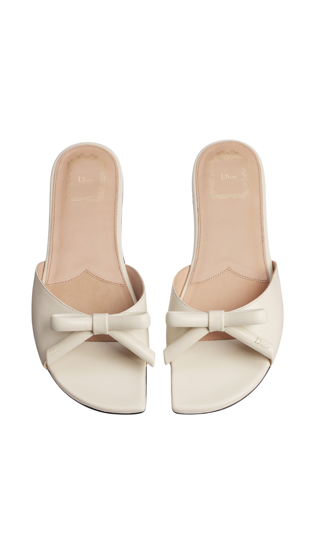 Dior Bow Slide in White Lambskin