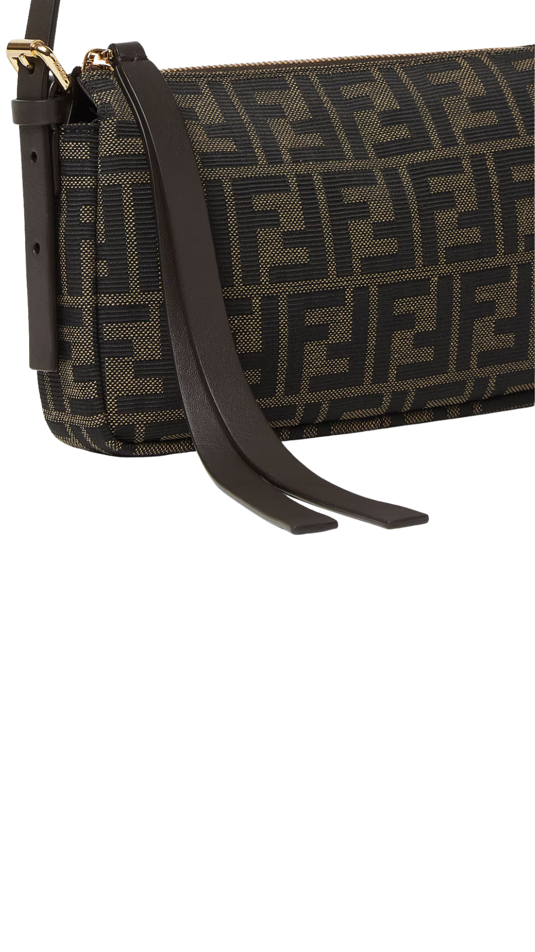 Zipper Top Small FF Zucca Jacquard Fabric Bag