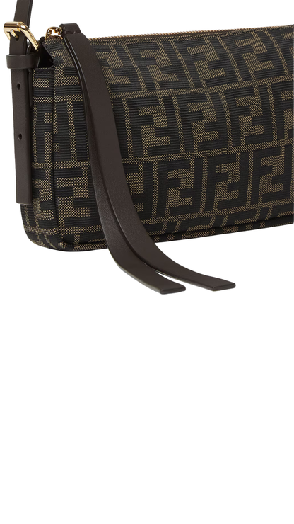 Zipper Top Small FF Zucca Jacquard Fabric Bag