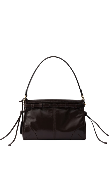 Bonnie Small Leather Handbag in Dark Brown