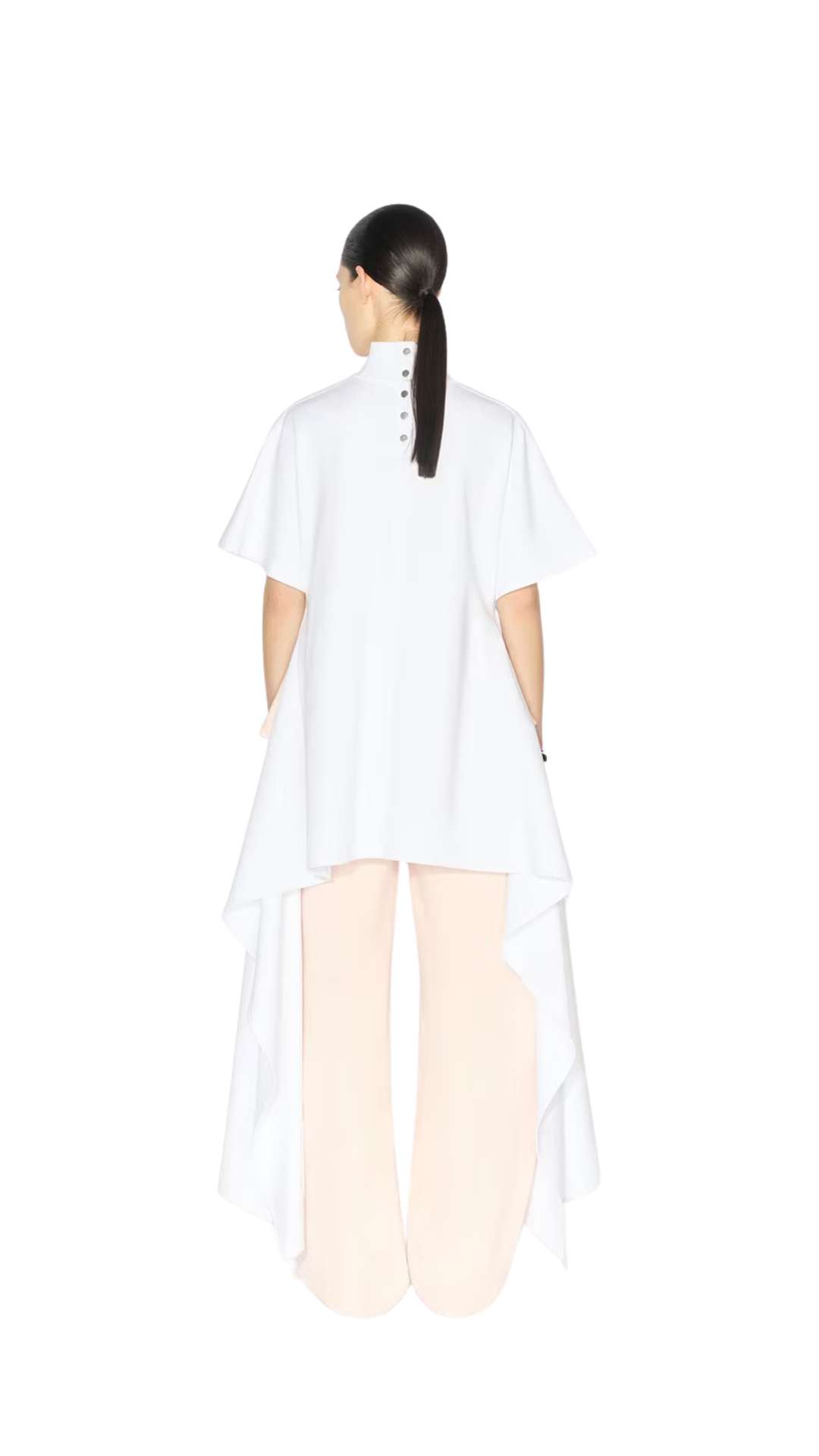 Asymmetric Cotton Jersey T-Shirt in White