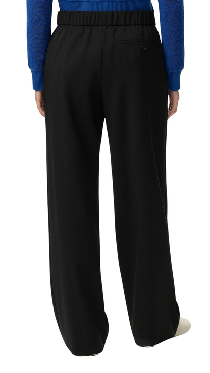 Elasticated Trousers in Black Wool