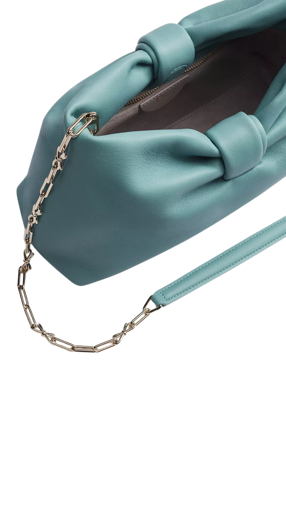 Small Dior Bow Bag in Tourmaline Blue Lambskin