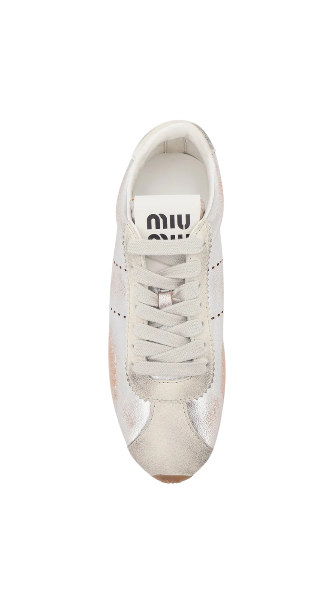 Plume Vintage Silver Leather Sneakers
