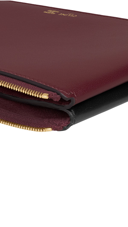 Duo Pouch in Syrah / Black Lambskin