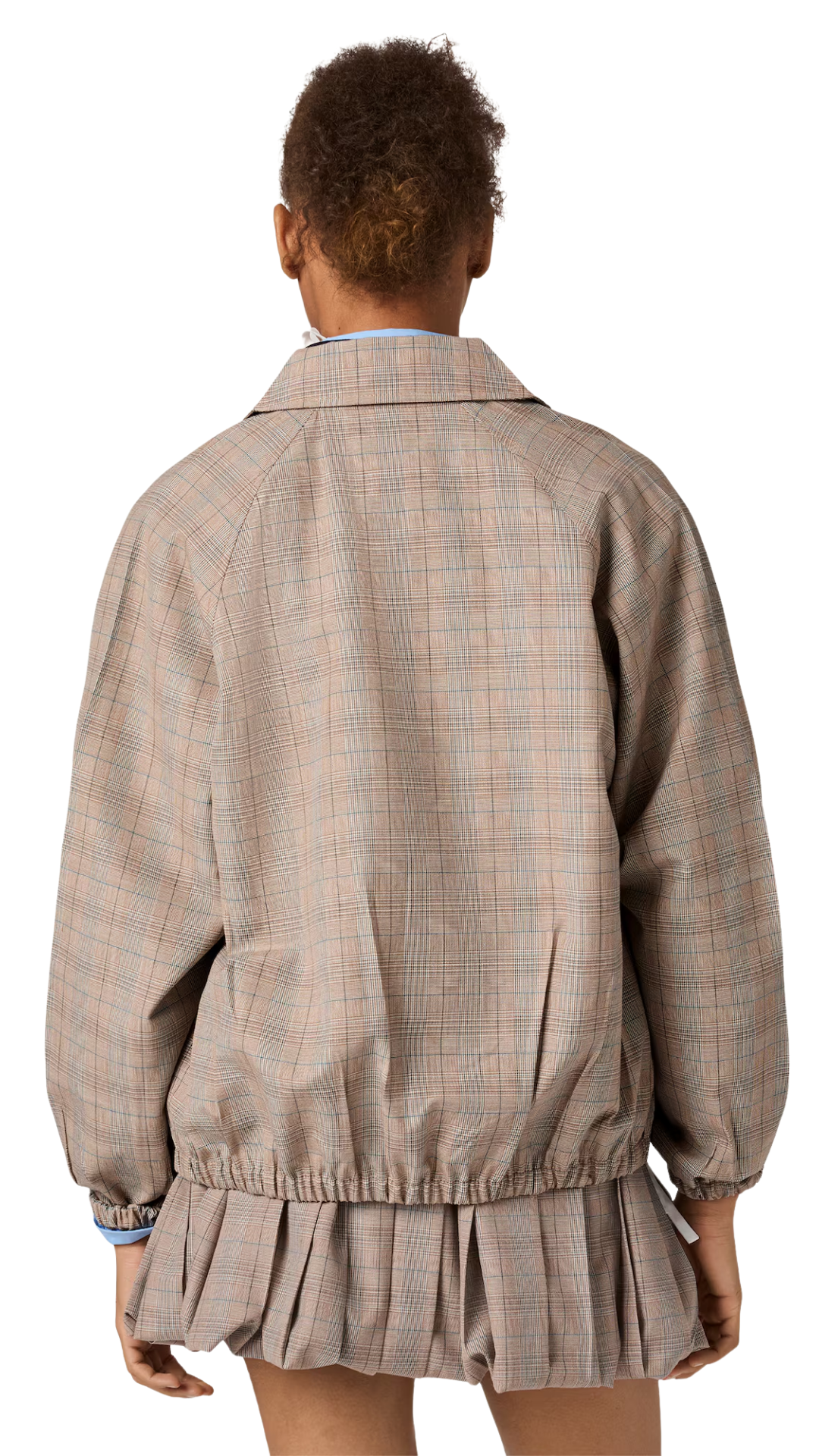 Prince of Wales Checked Blouson Jacket in Tobacco