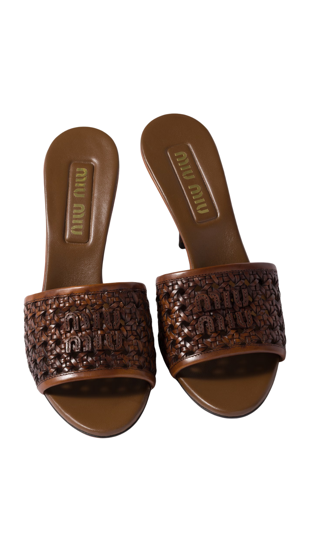 Woven Leather Sandals in Cognac