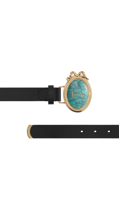 Dior Médaillon Belt in Black Smooth Calfskin, 25 MM