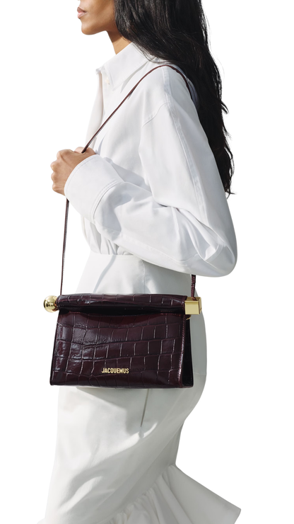 The Rond Carré Bag in Dark Burgundy