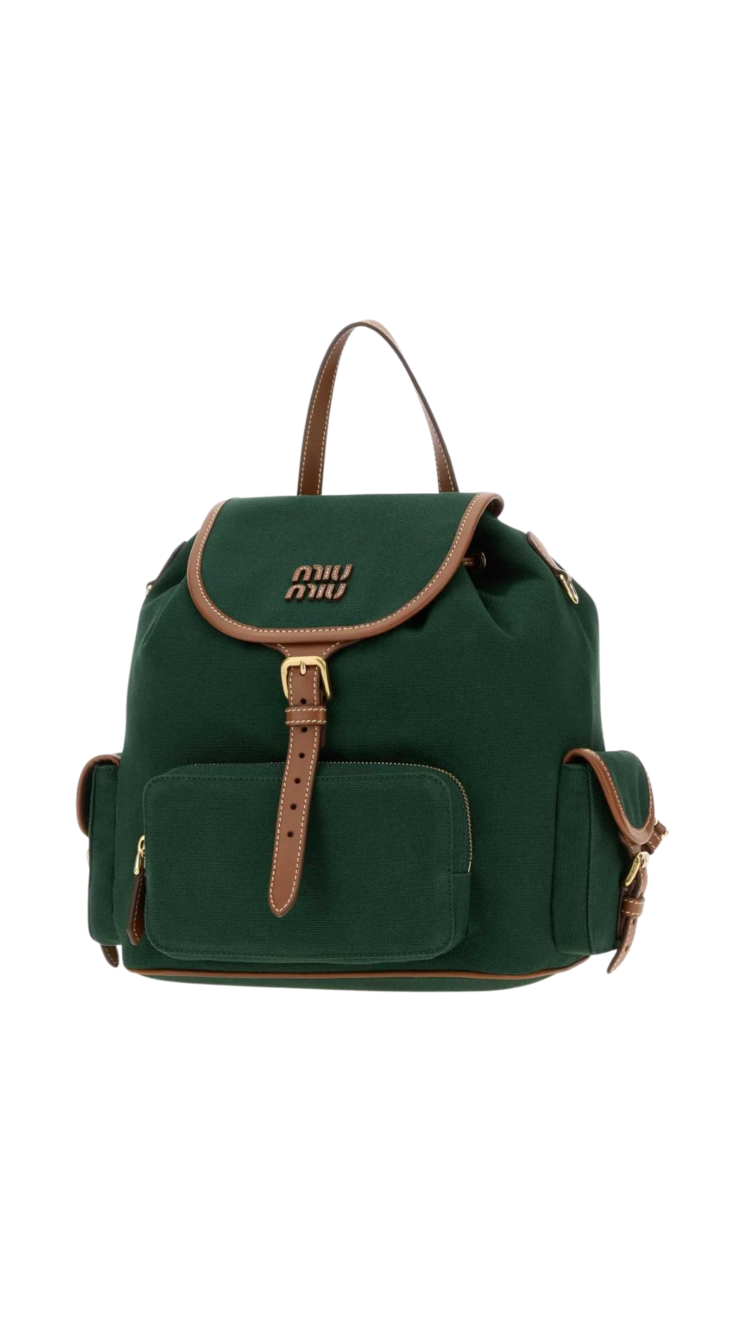 Logo-Detailed Buckle-Fastened Backpack in Green