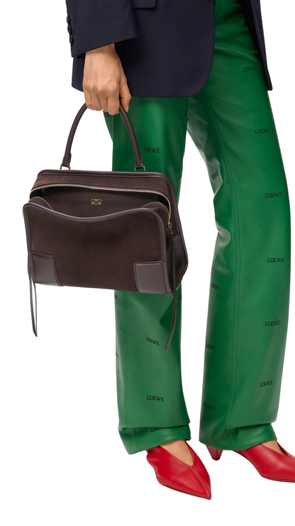 Medium Amazona 180 Bag in Dark Chestnut Suede
