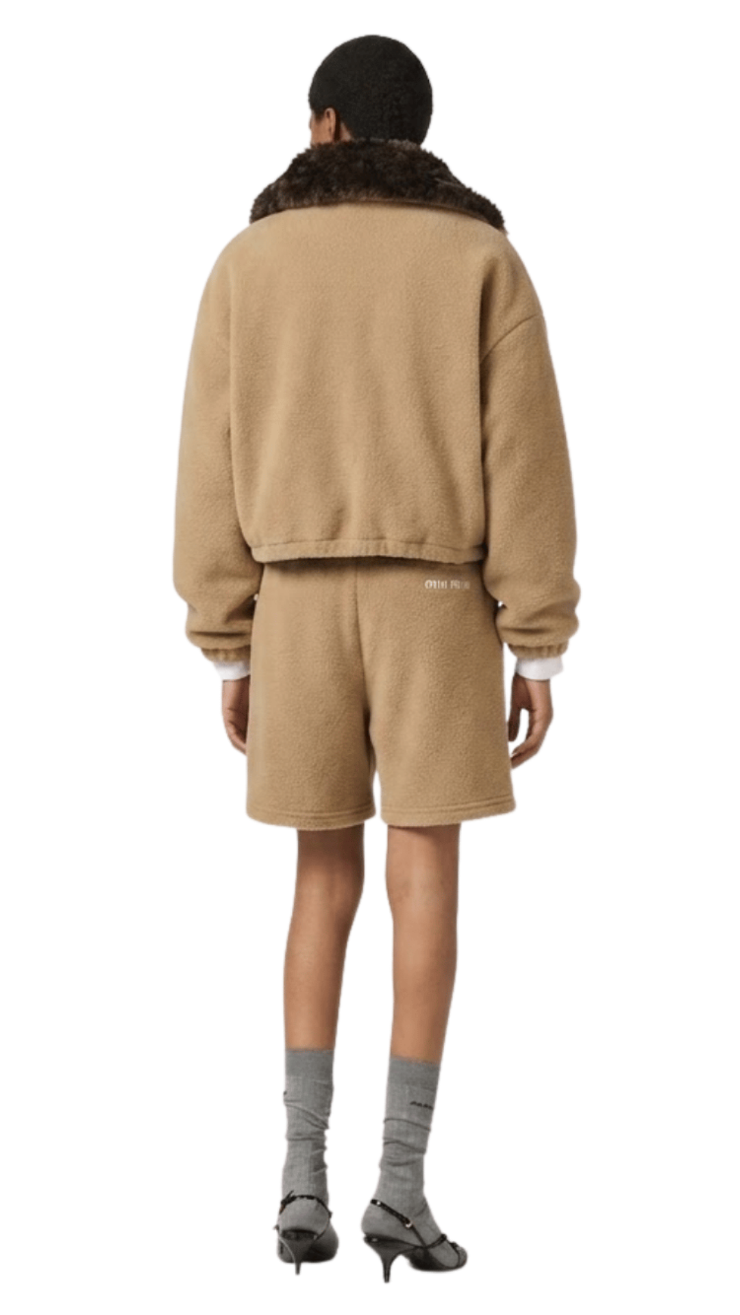 Fleece Down Jacket in Camel Brown
