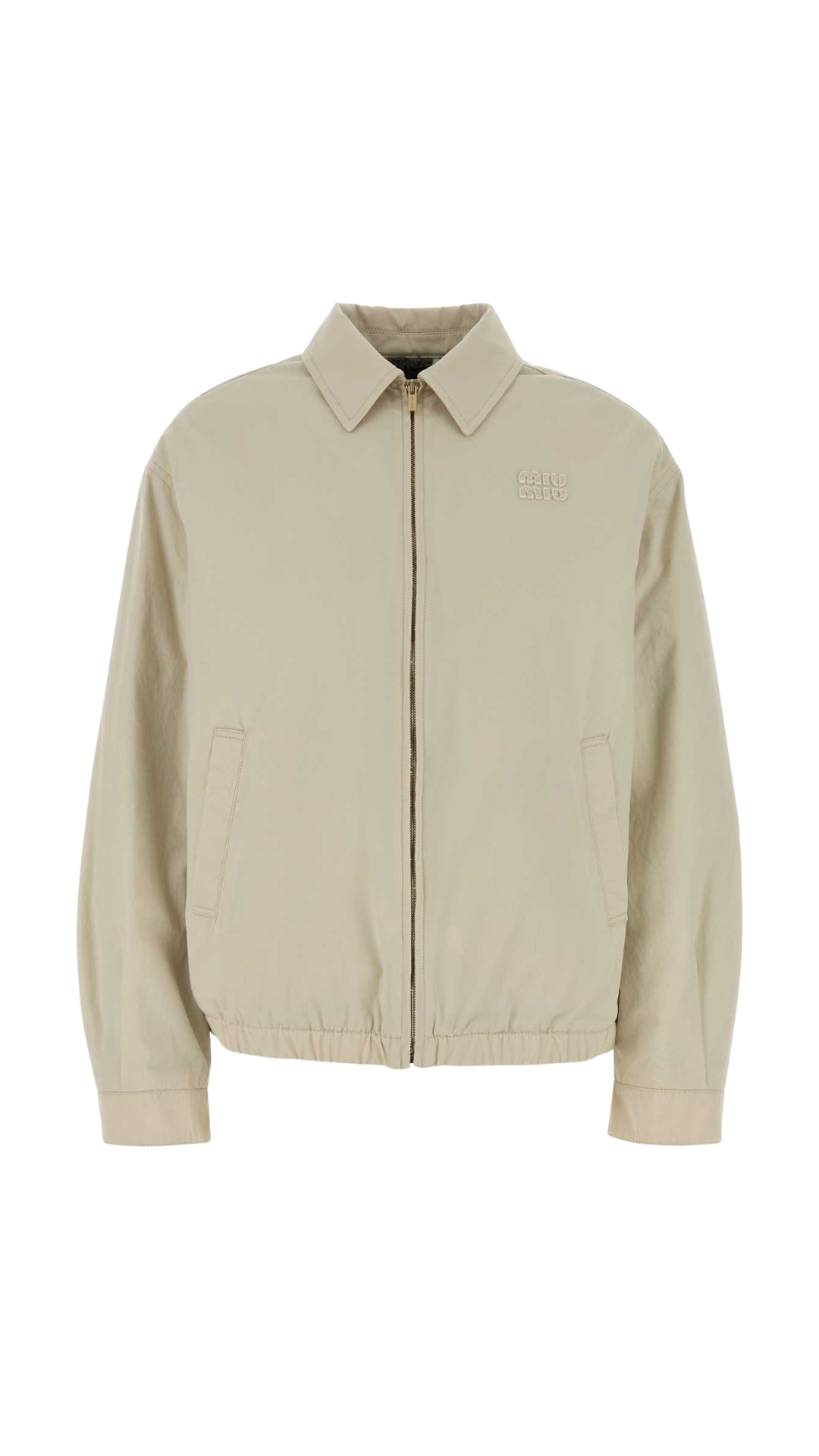 Natural Velour Blouson Jacket in Beige