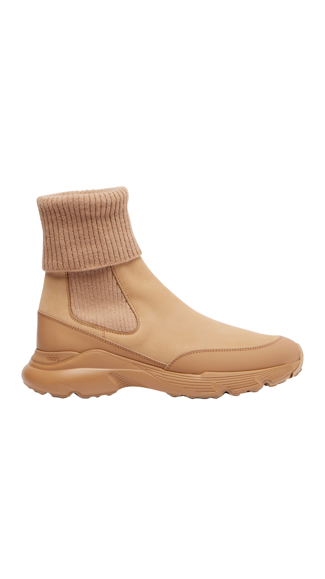 Leather Chelsea Boots in Beige