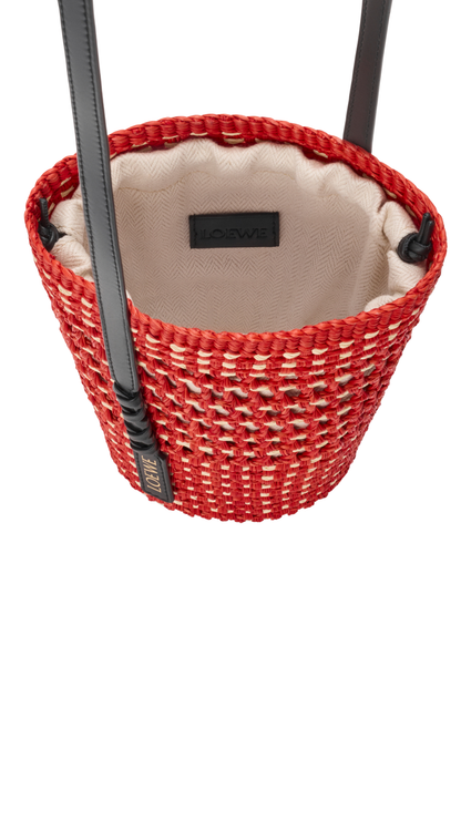 Braid Pocket in Red/Natural Iraca Palm and Calfskin