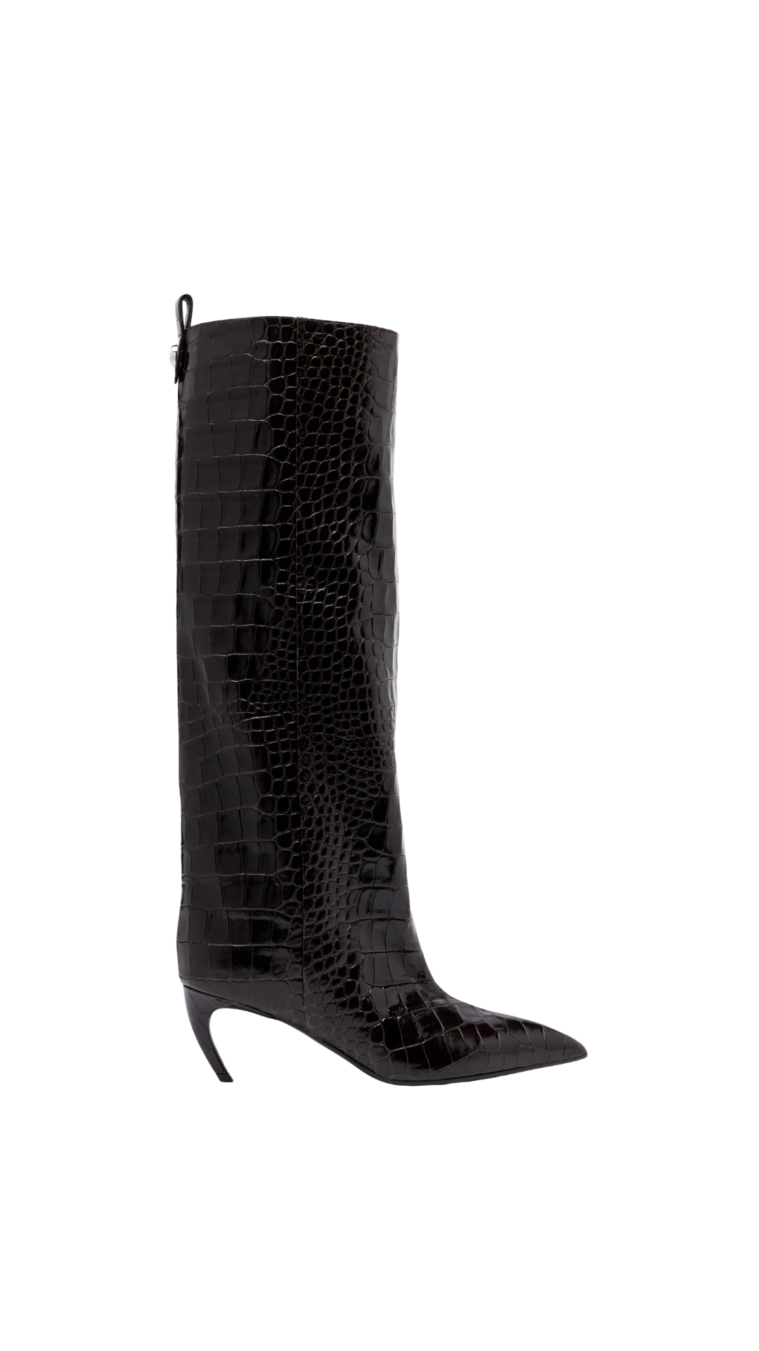 Lea Croc-Effect Leather Knee-High Boots