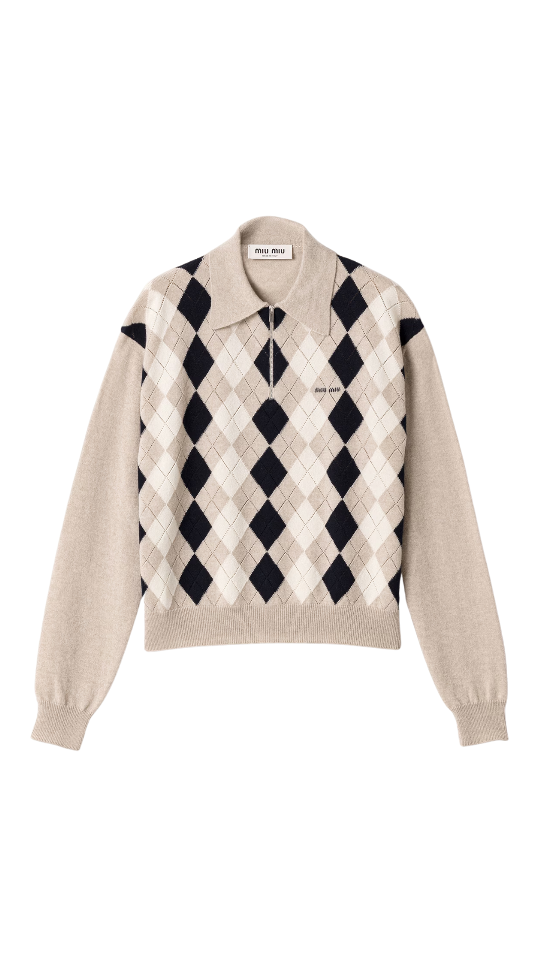 Cashmere Polo Sweater in Beige