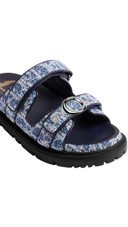 Dioriviera MyDior Slide in Blue Spongy Dior Oblique Denim