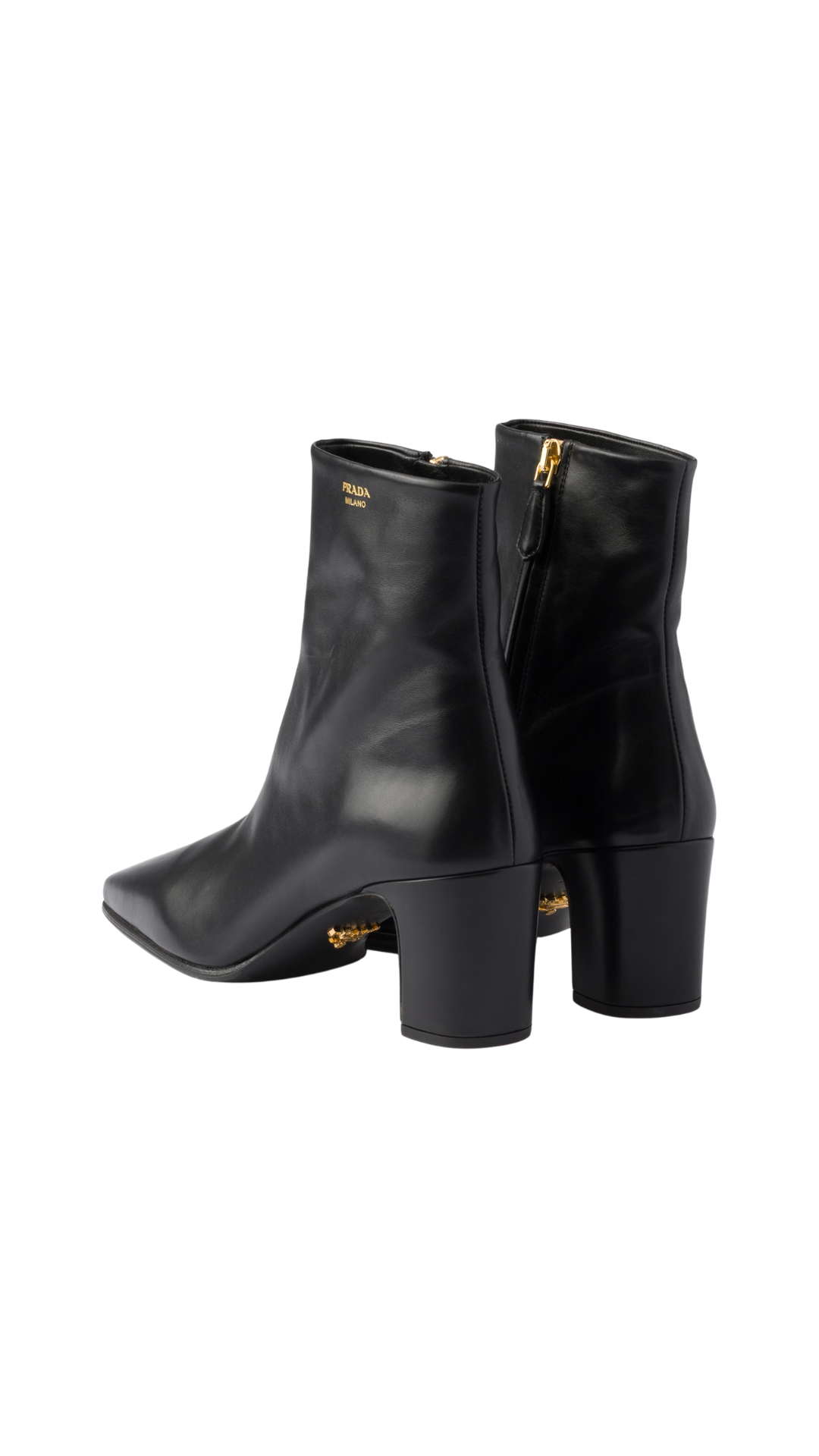 Leather Booties in Black