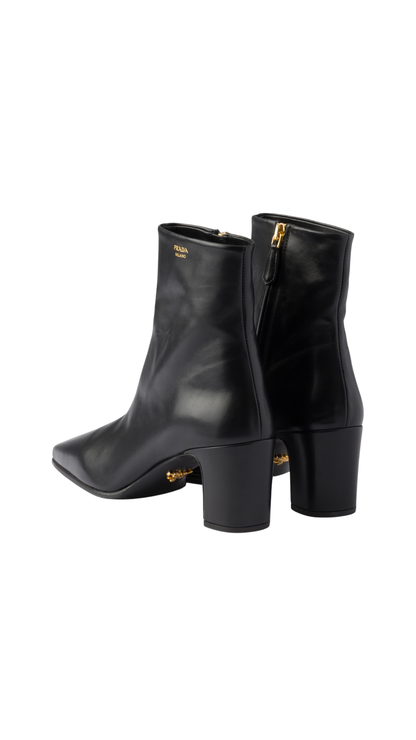 Leather Booties in Black