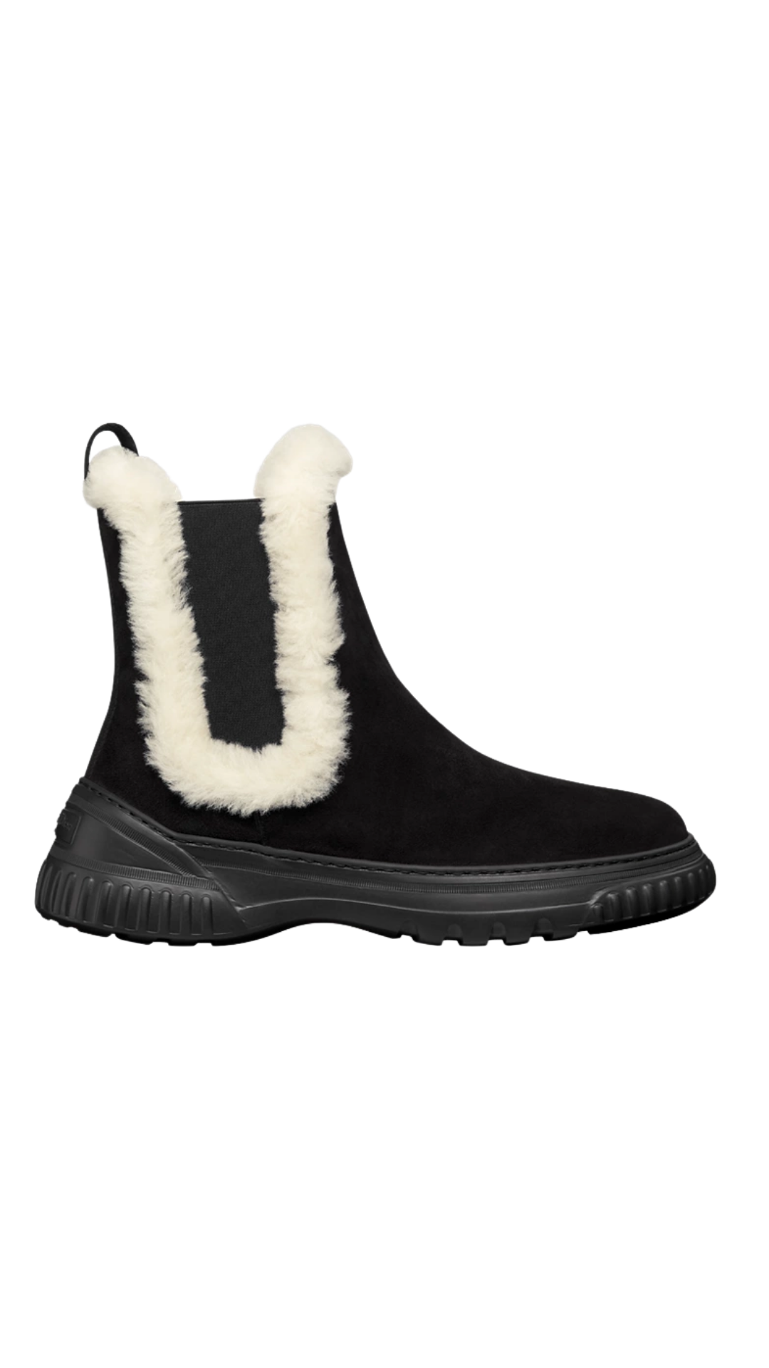 D-Racer Ankle Boot Black Calfskin Suede and White Lambskin