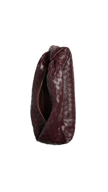 Jodie Handbag with Intrecciato Motif in Red