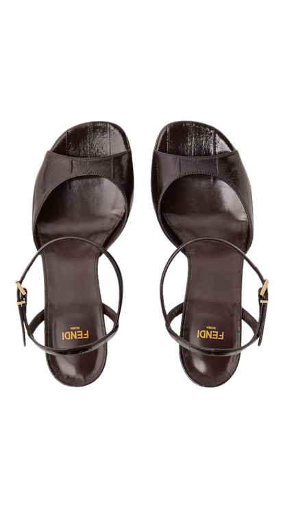 Fendi Arco in Brown Hagfish High-Heeled Sandals