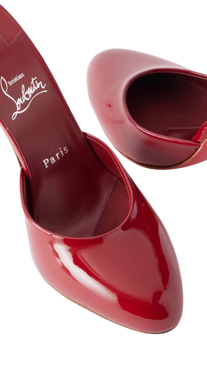 Dolly 100 Patent-Leather Mules in Red