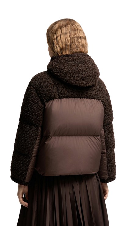 Cristallin Hooded Wool Blend Short Down Jacket