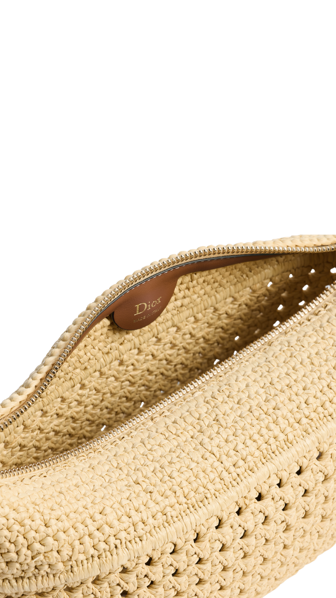 Dioriviera Nomad Pouch in Natural Raffia-Effect Woven Technical Fabric