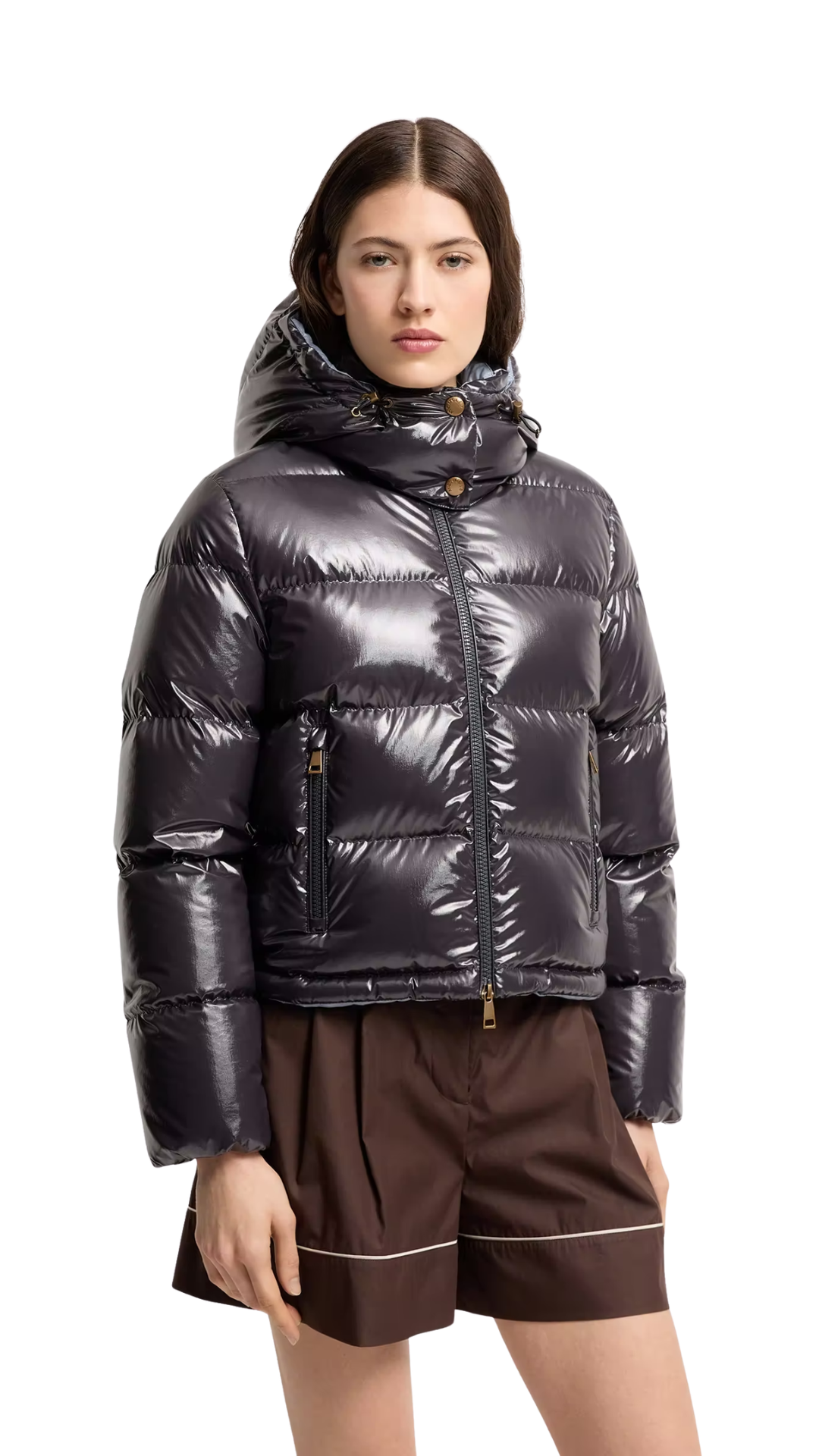 Niveole Short Down Jacket in Navy Blue