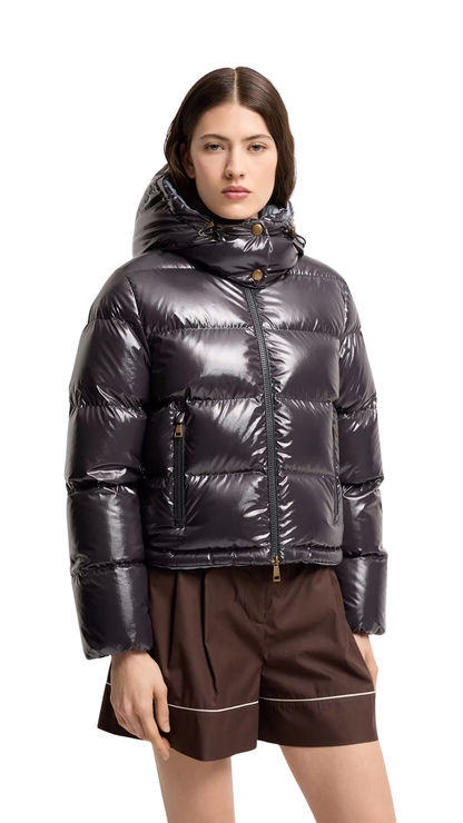 Niveole Short Down Jacket in Navy Blue