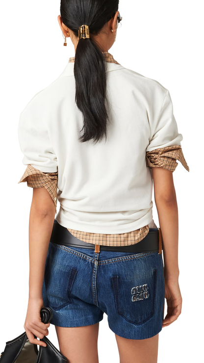 Cotton Piqué Polo Shirt in White