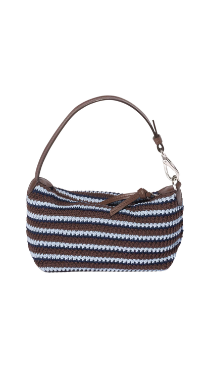 Spirit Crochet Pouch in Cocoa Brown/Celeste