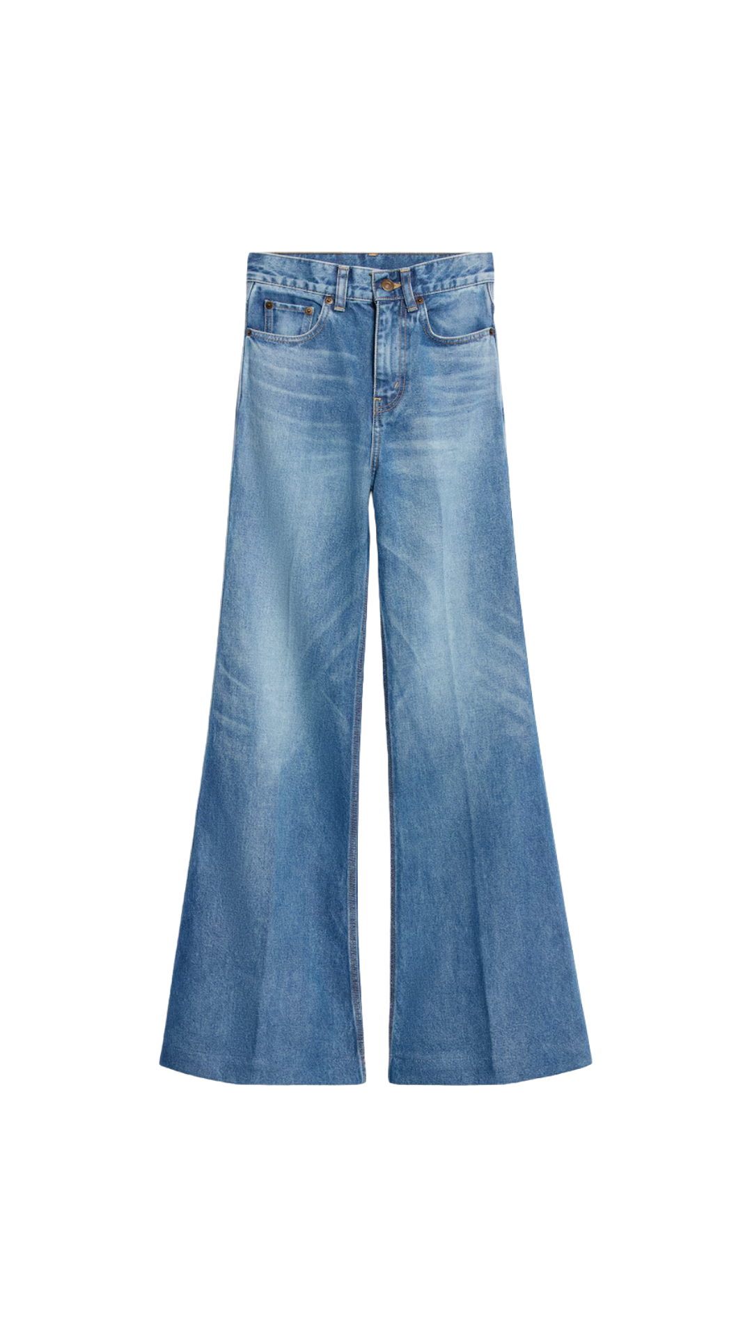 Flare Jeans 003 in Honey Blue Wash Cotton Twill