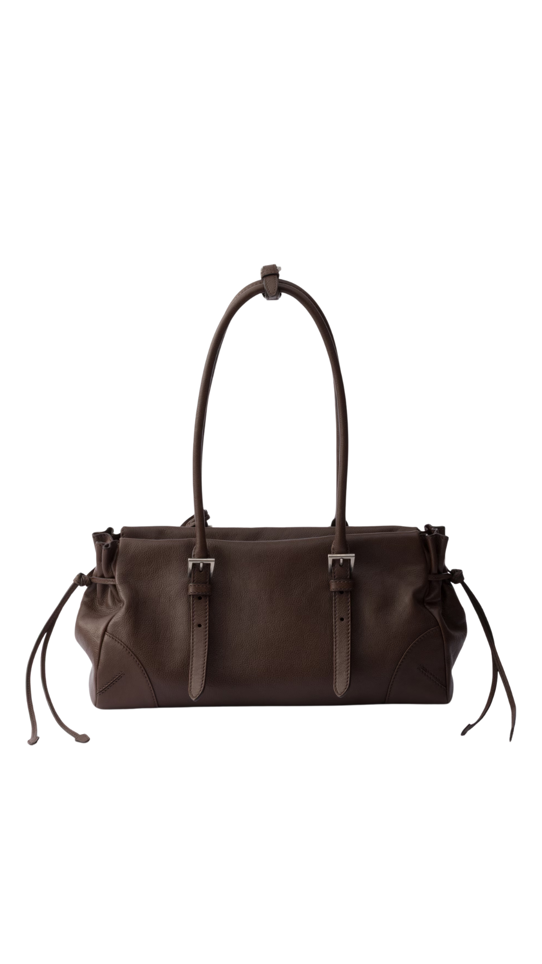 Prada Karin Medium Antiqued Leather Tote Bag in Cacao
